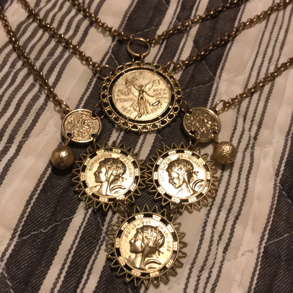 Gold coin necklace